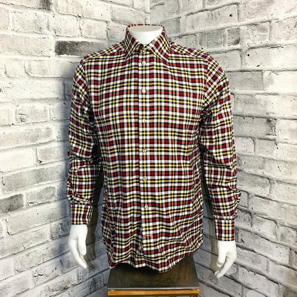 Eton Contemporary Plaid Checked Print Dress Shirt